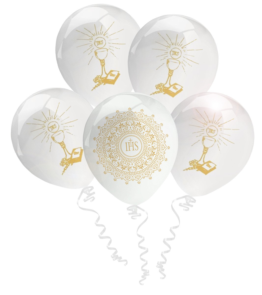 

Ihs Bukiet białe Balony na Komunię Zestaw 5szt