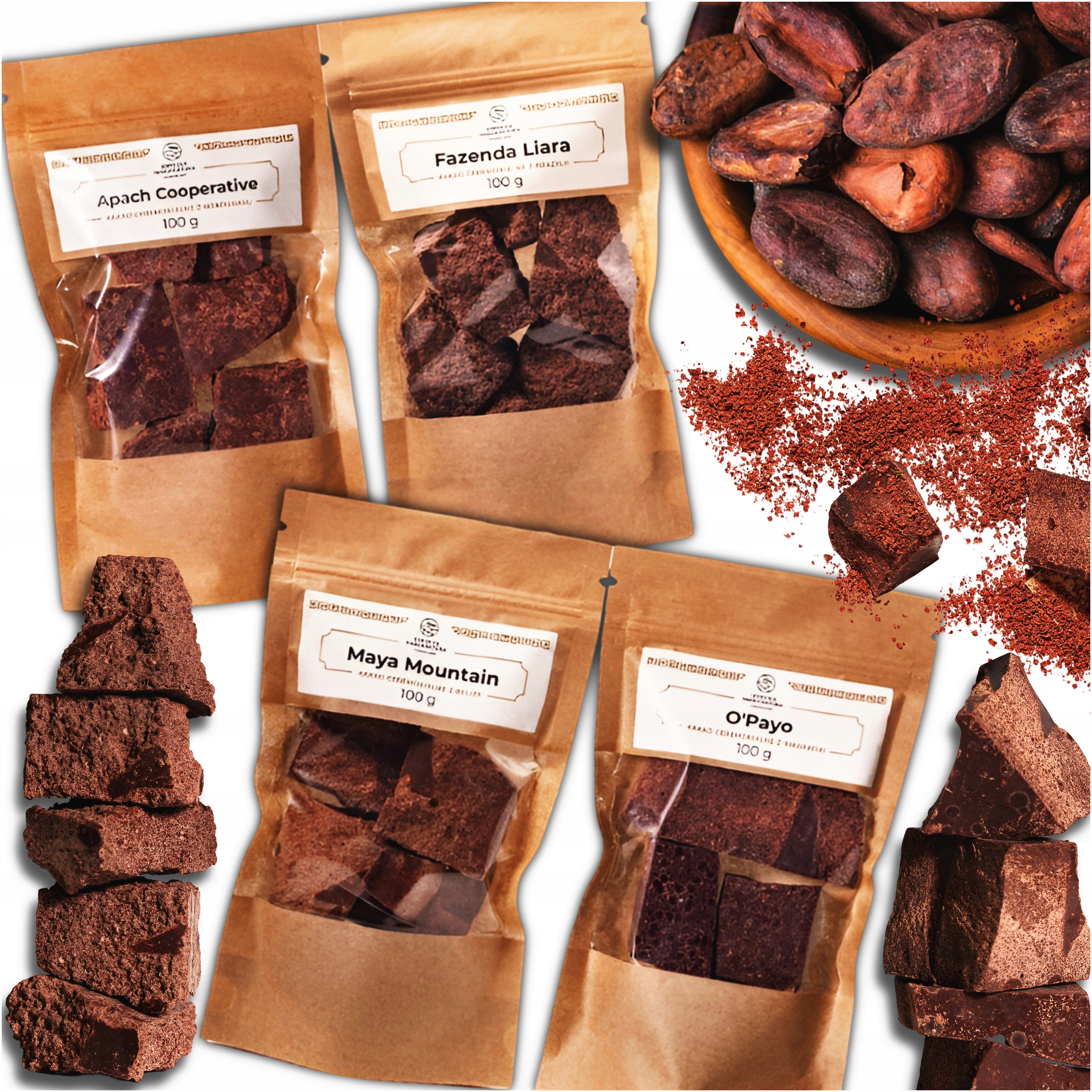 Ceremoniální Kakao Přírodní Bio Pravé Zdravé 100% Set 4x100G 400G