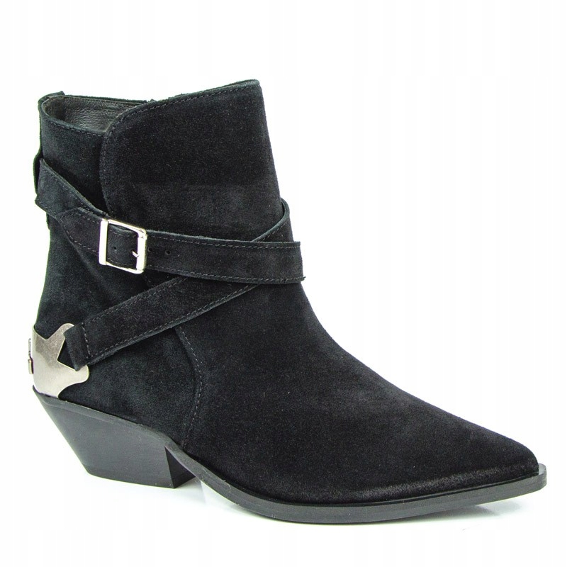 Carinii B8197 Kotníkové Boty Jarní Kůže Černé 38