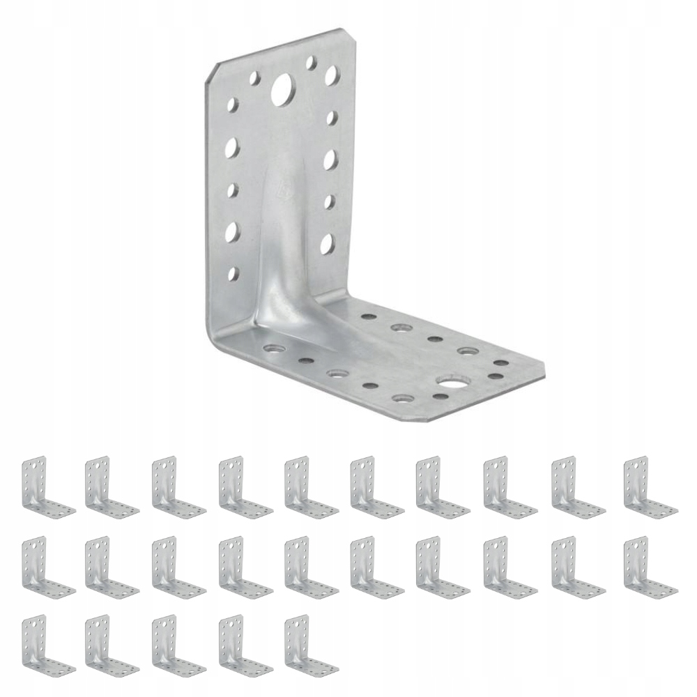 Úhlová spojka s prolisem 65x90x90 mm – sada 25 Ks.