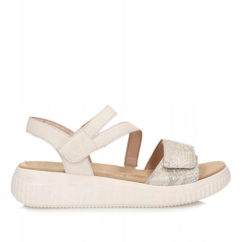 Dámské sandály Remonte D3L51-60 béžové se zapínáním na suchý zip, kožené