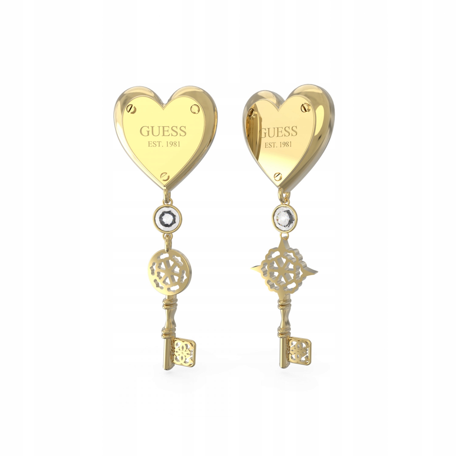 Dámské zlaté Náušnice s klíčem Guess