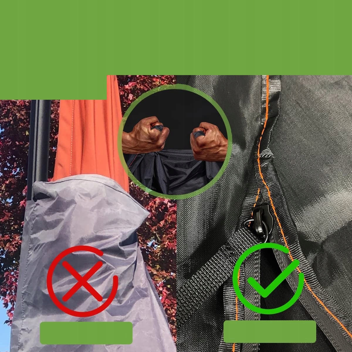 PLANDEKA POKROWIEC NA PARASOL OGRODOWY 3M NA ZAMEK Kolor czarny