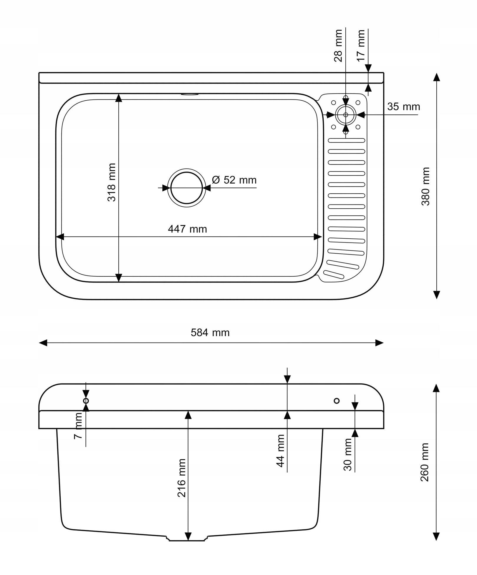 ZLEW GOSPODARCZY TECHNICZNY SZARY KOMORA ROBOCZA PRALNIA GARAŻ NEGRA DUŻA Dłuższy bok 58.4 cm