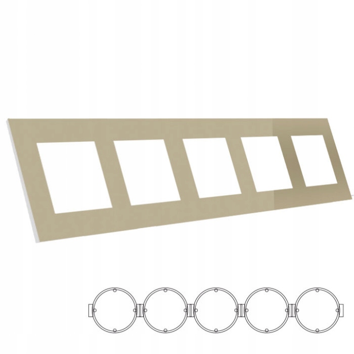 B-LINE ZŁOTA RAMKA SZKLANA PIĘCIOKROTNA X5