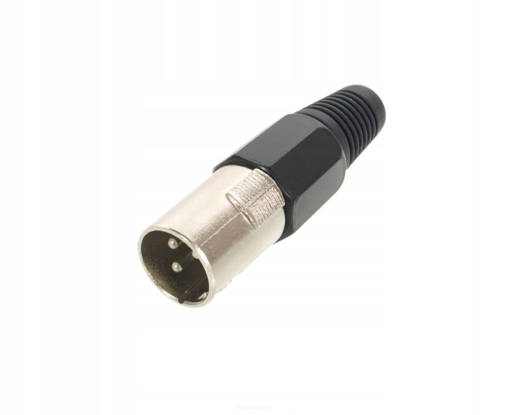 Wtyk mikrofonowy męski czarny Lechpol Electronics