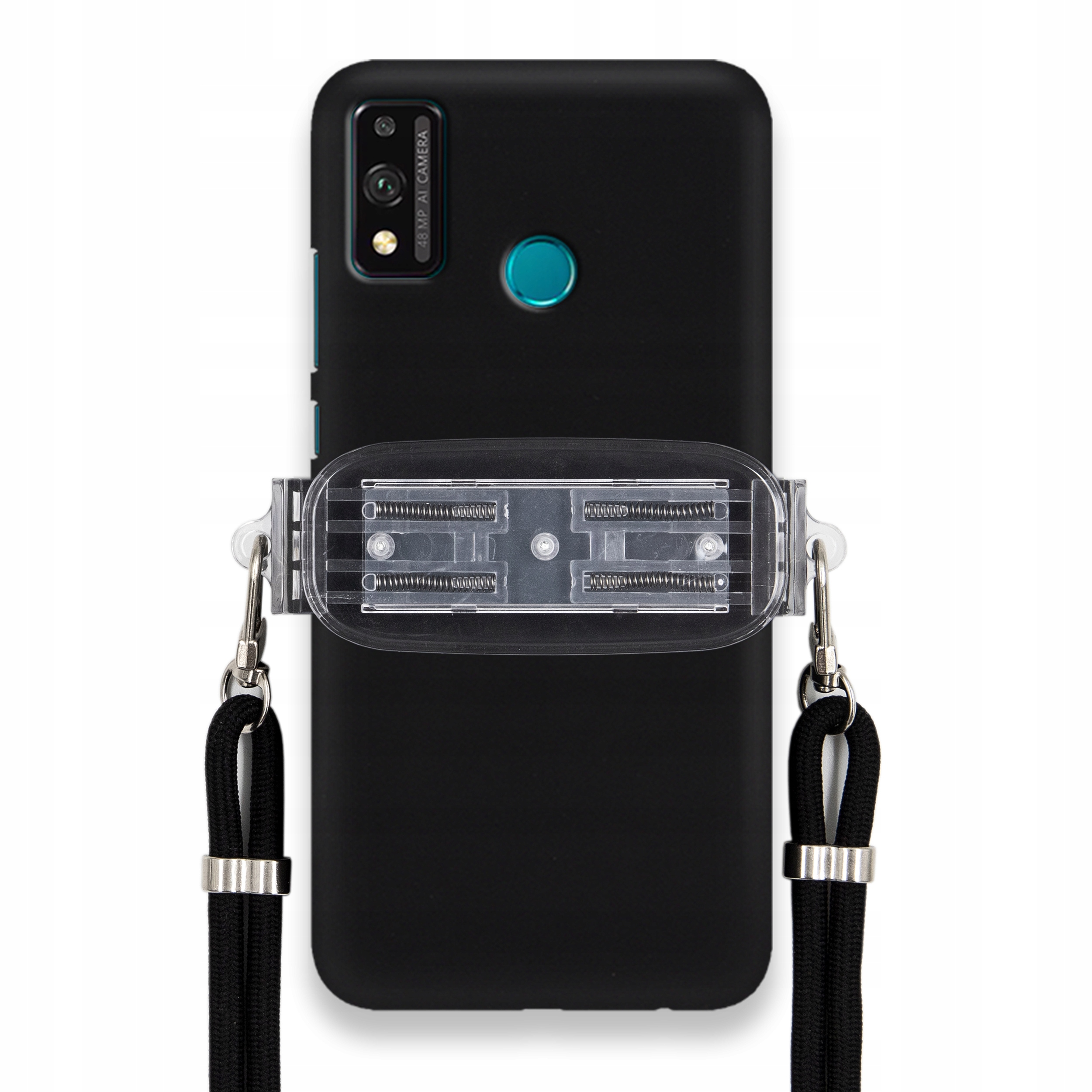 Pouzdro Pro Huawei Honor 9X Lite Smooth Case Univerzální Držák, Černá Šňůrka