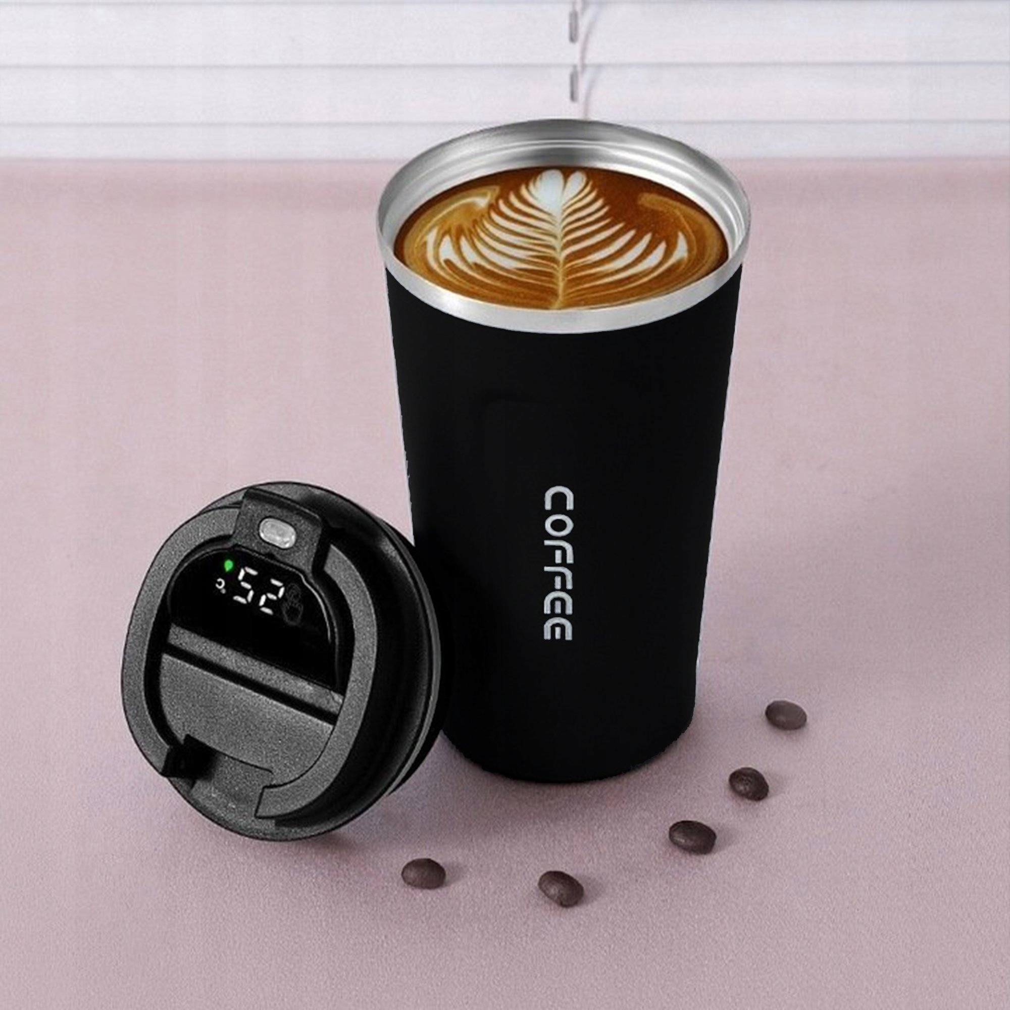 KUBEK TERMICZNY NA KAWĘ HERBATĘ TERMOS 510ML WYŚWIETLACZ EKRAN LCD SMART Model #8081