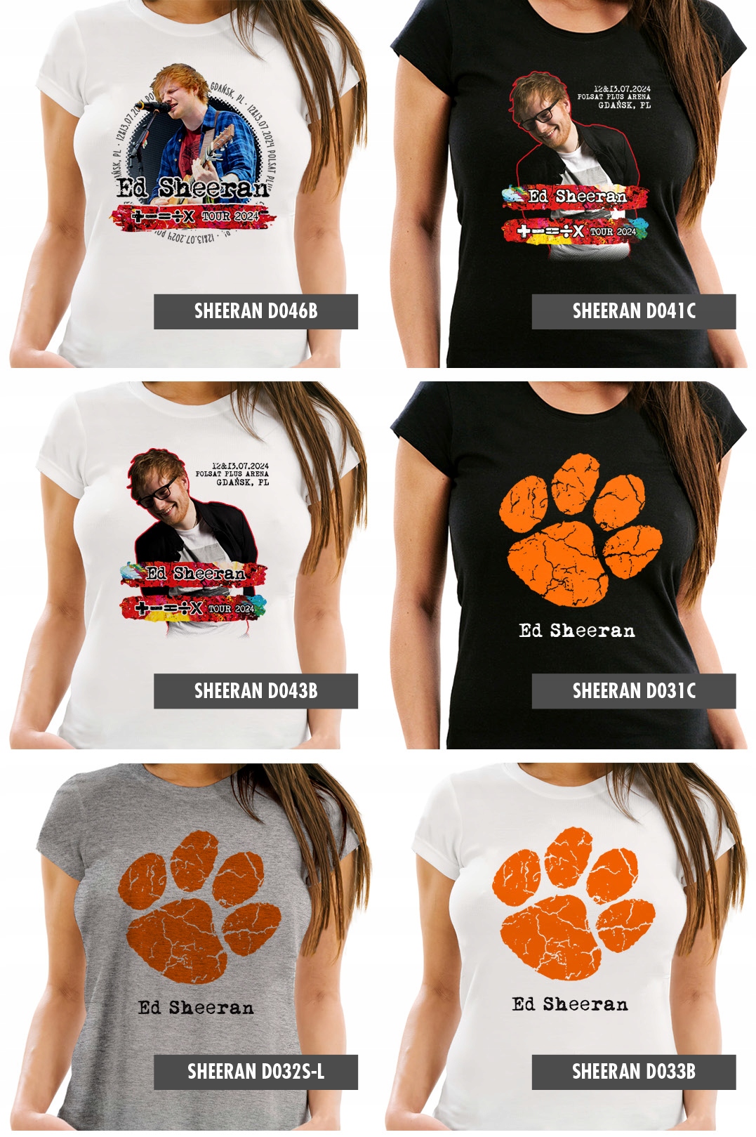 ED SHEERAN THE MATHEMATICS TOUR 2024 GDAŃSK T SHIRT KOSZULKA DAMSKA L Dekolt okrągły