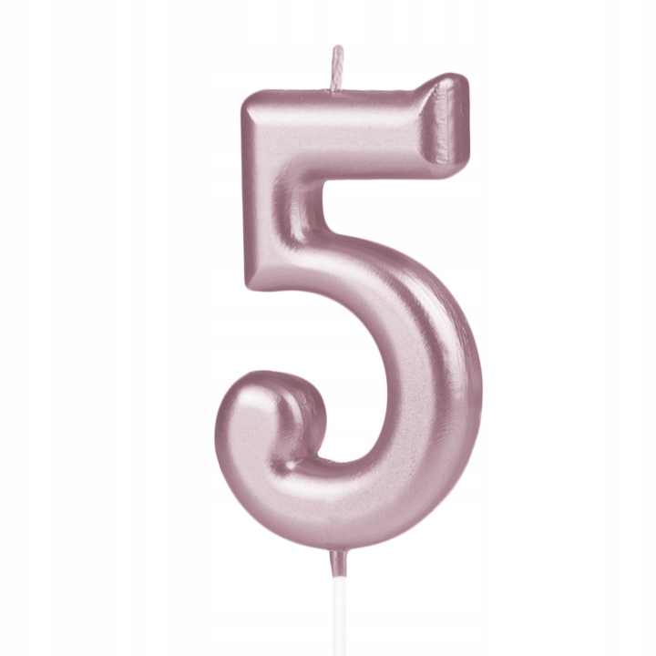 

Świeczka cyfra rose gold 5
