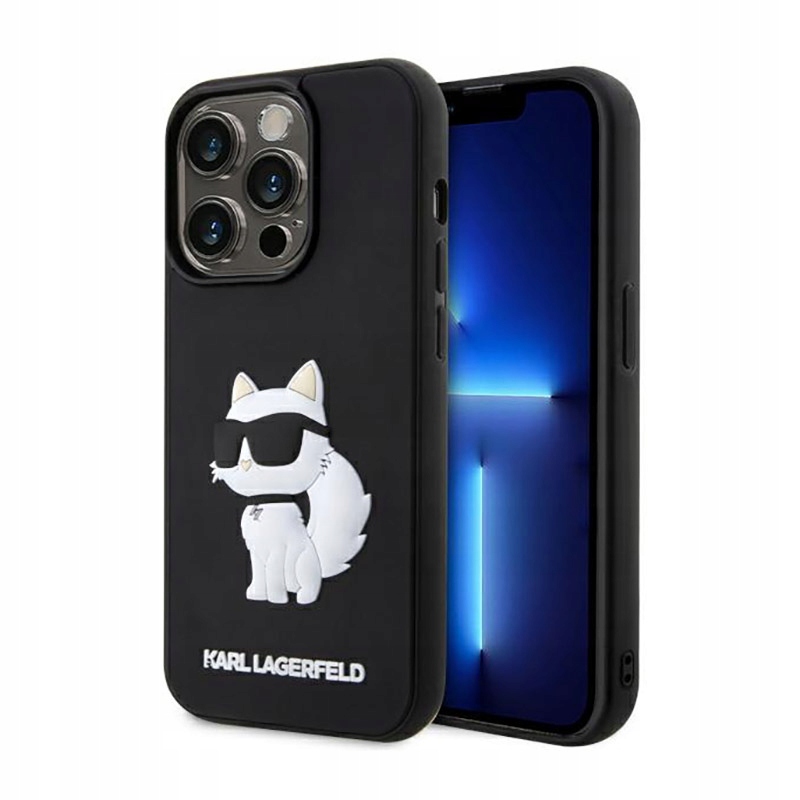 Karl Lagerfeld 3D Rubber Nft Choupette Pouzdro pro iPhone 14 Pro Max (Černé)