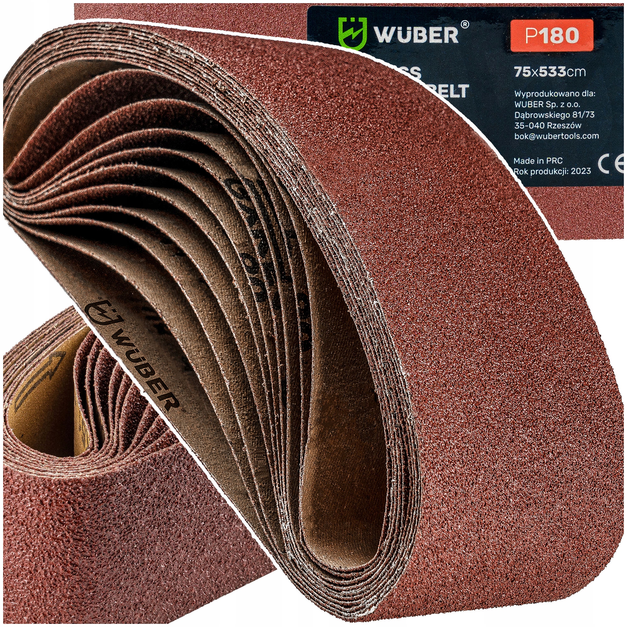 Pas Bezkońcowy P180 533x75MM Papier Ścierny Taśma Do Szlifierki Taśmowej