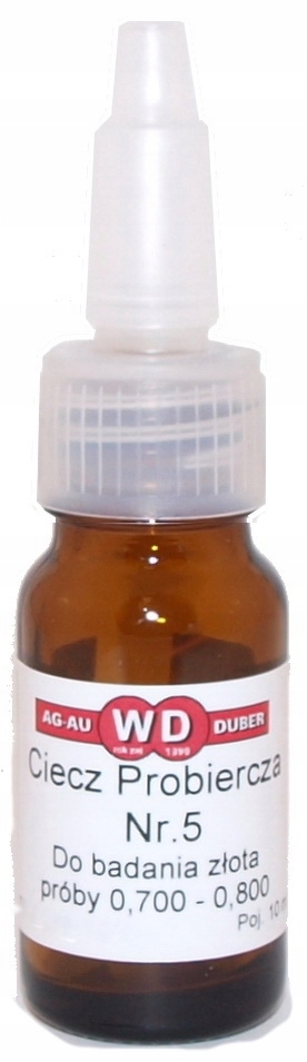 BADANIE ZŁOTA ZESTAW 3 CIECZY PROBIERCZYCH Model CIECZ POBIERCZA