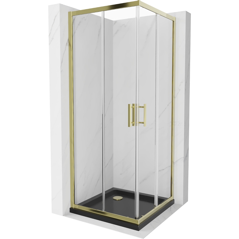 Mexen Rio 70x70 cm Zlatý sprchový kout vanička