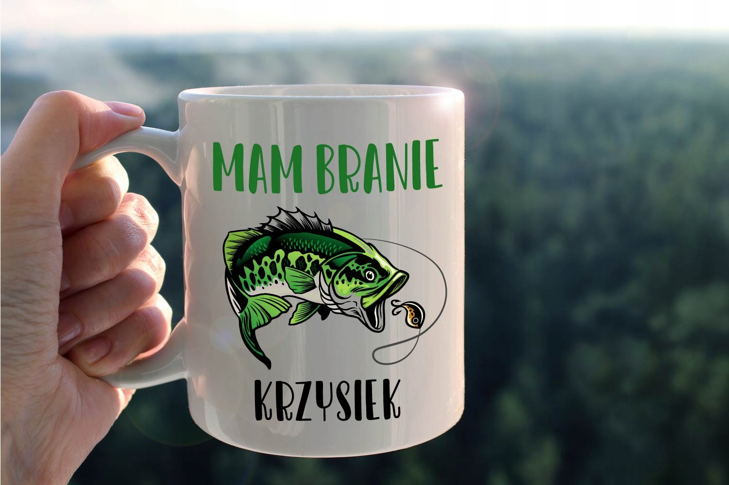 Poduszka + Kubek WĘDKARZA z imieniem Mam Branie Marka inna