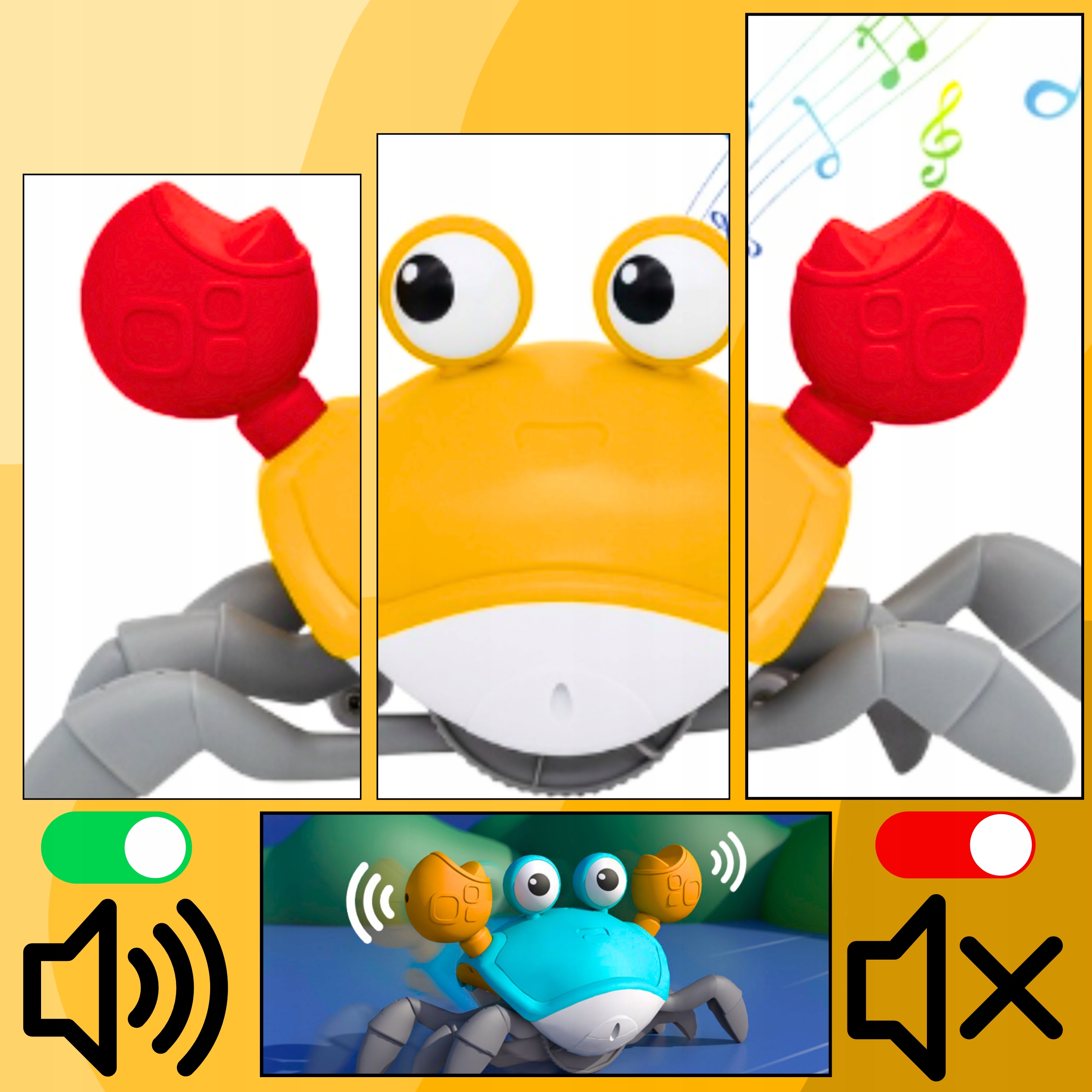 PEŁZAJĄCY KRAB UCIEKAJĄCY ZABAWKA INTERAKTYWNA Z DŹWIĘKIEM DLA DZIECKA BABY Wiek dziecka 3 lata +