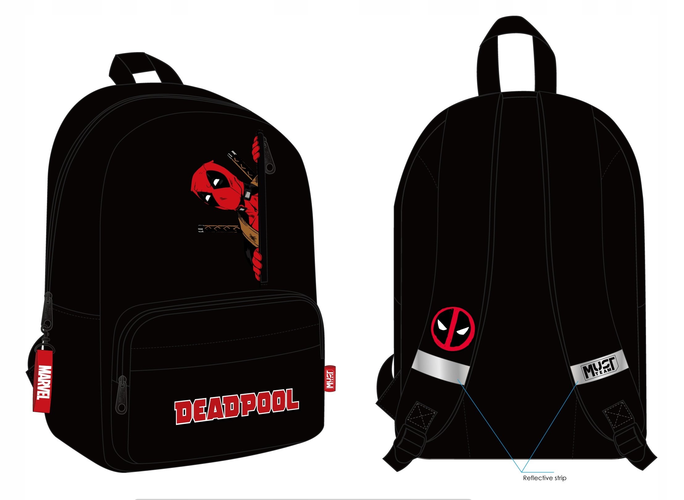 Deadpool Červené logo Batoh '41x29x17 cm'