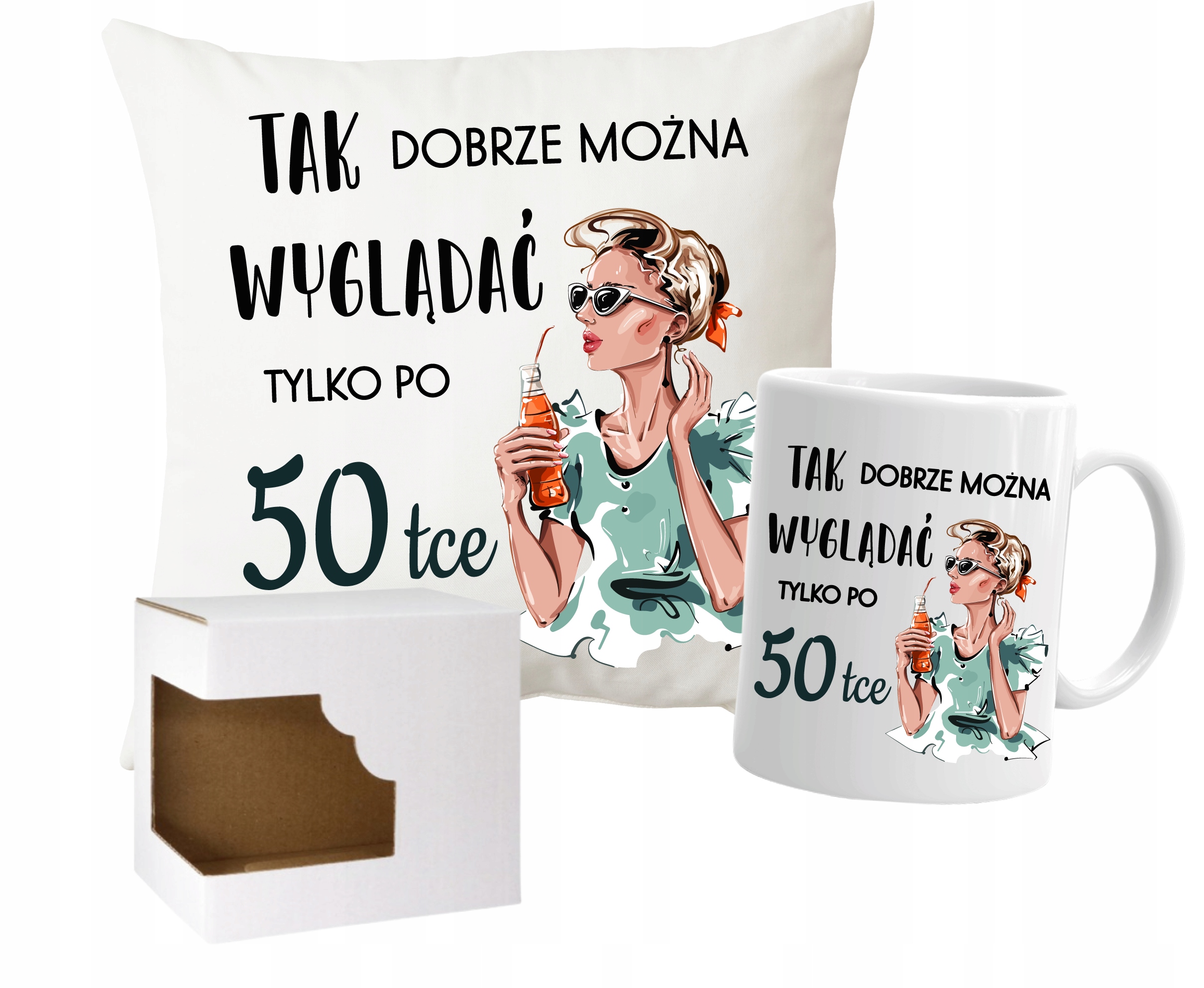 

Kubek Poduszka 50 Urodziny dla Kobiety
