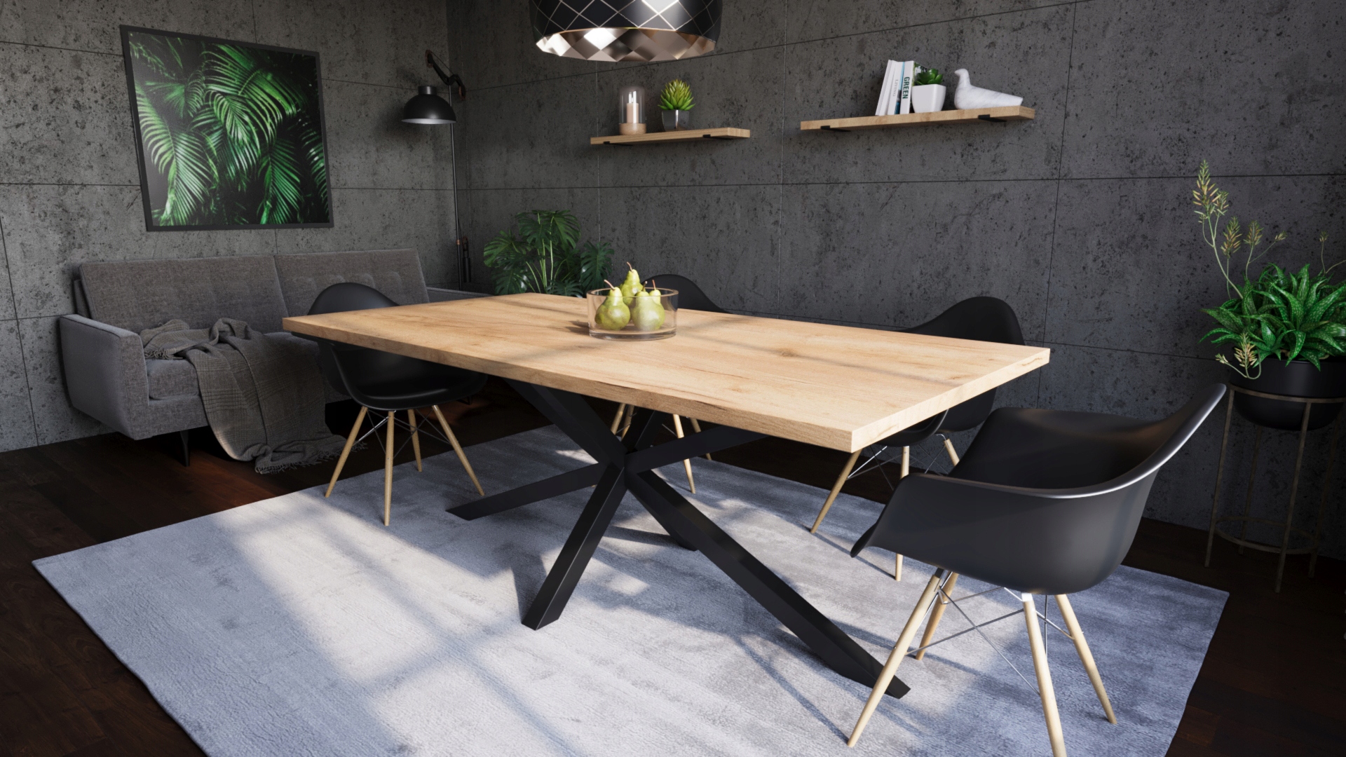 Stół do jadalni i salonu pająk LOFT DUŻY 160x80cm Wysoka Jakość Głębokość mebla 80 cm