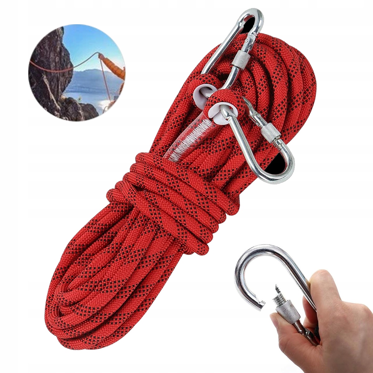 Lina Linka 30m Kotwicząca Asekuracyjna Wspinaczk Lina Statyczna 12mm