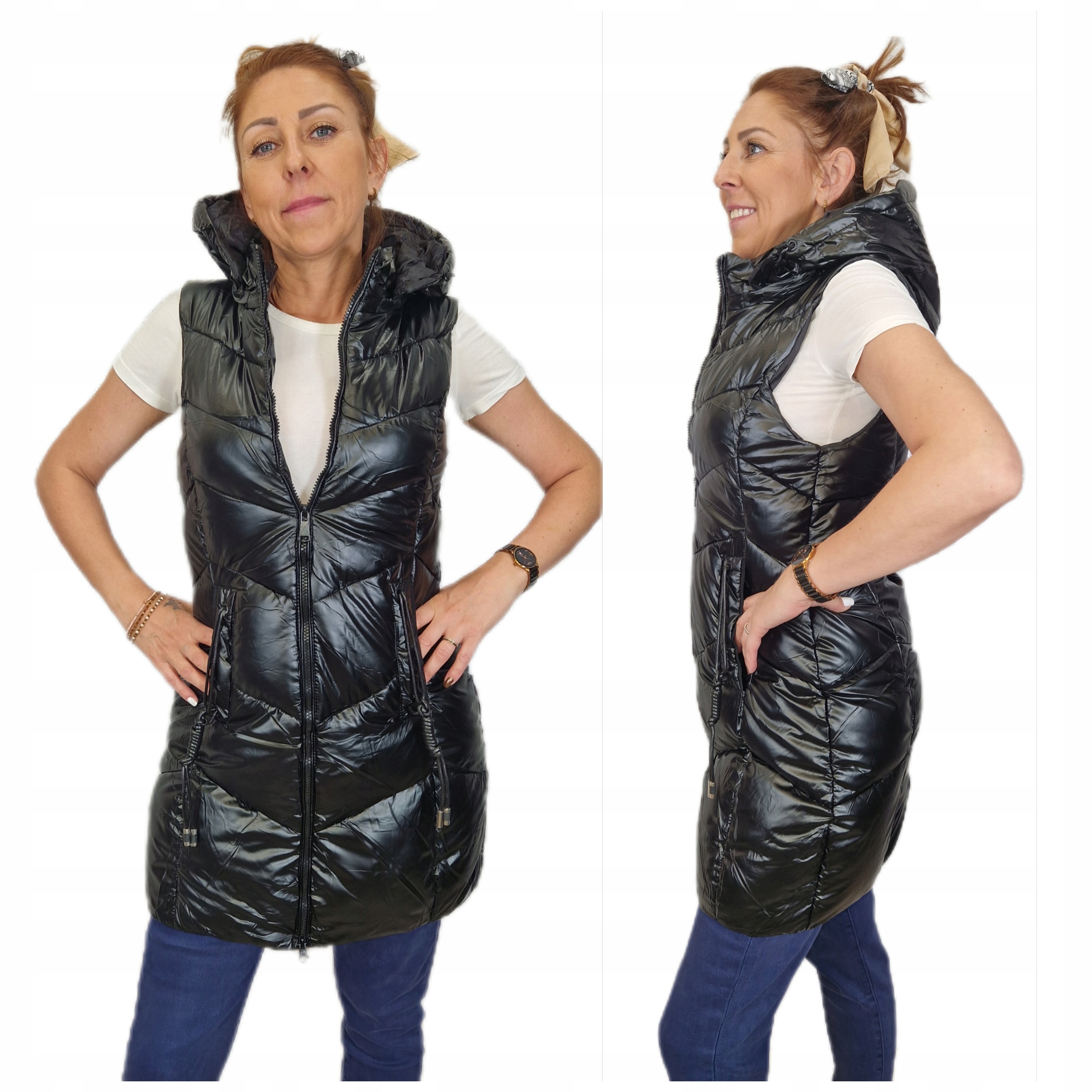 Dámská Vesta Vesta Prošívaná Černá XL