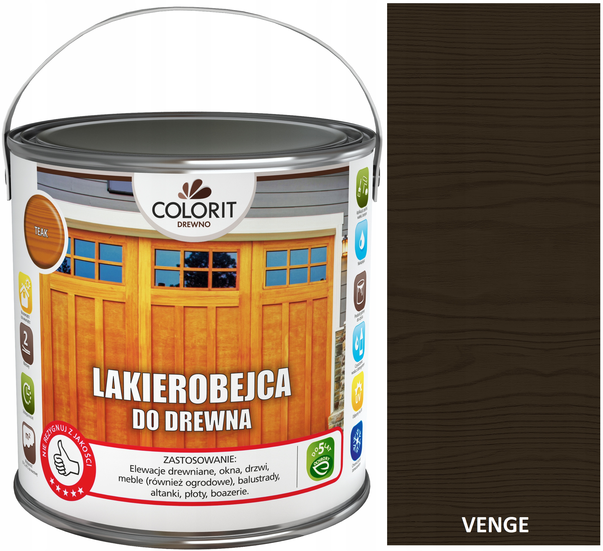 Colorit Lakurová Lazura Na Dřevo 2,5L Venge Wenge