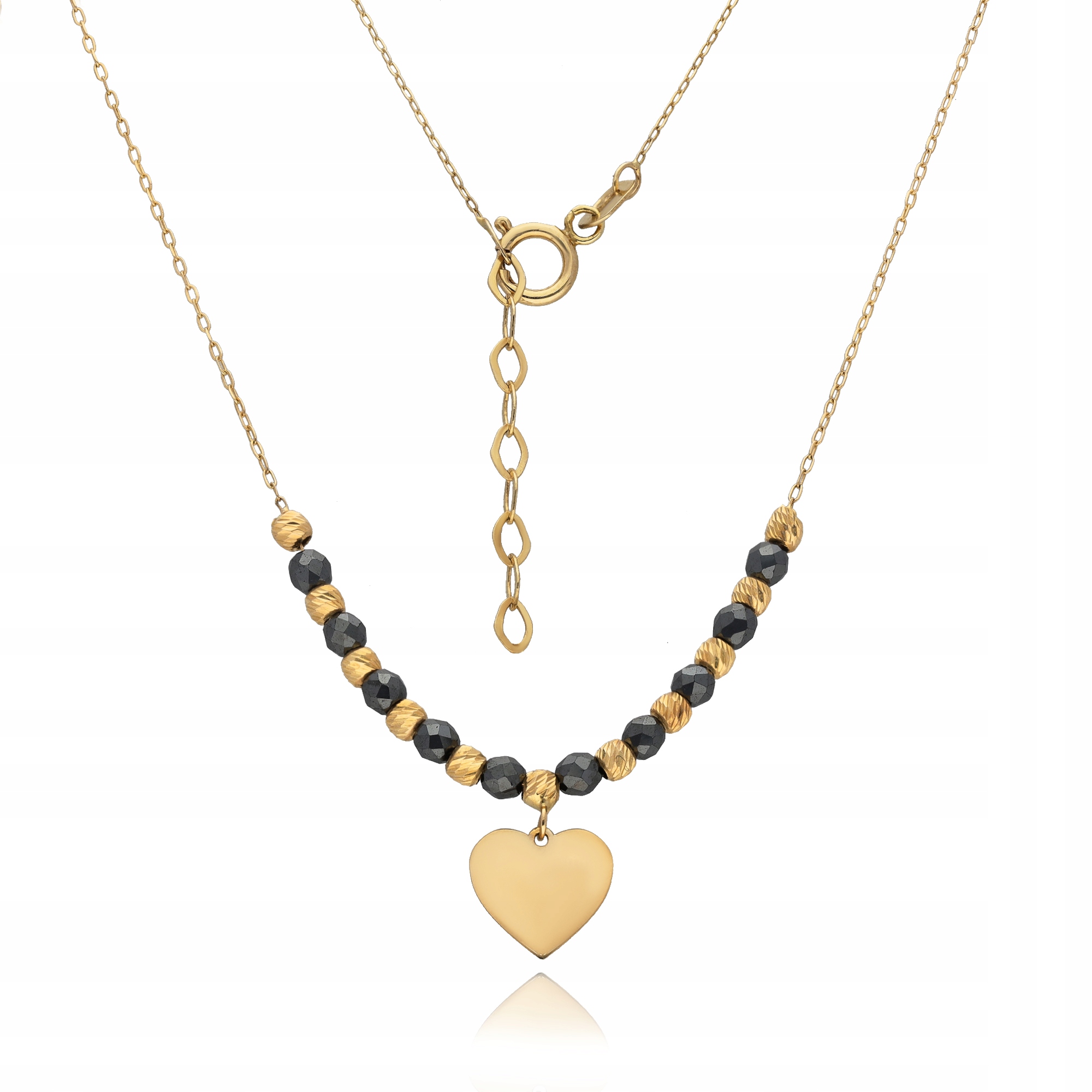 Zlatý Náhrdelník Srdce Srdíčko Hematit Svatba