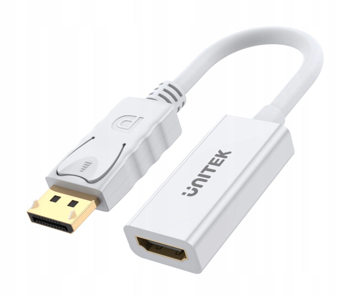 

Adapter Unitek DisplayPort Hdmi 4K 20cm biały