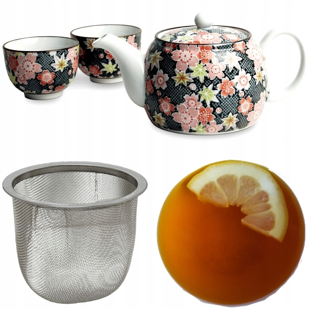 Levně Japonská Elegantní Čajová Sada Barevný Květinový Vzor Džbán 600ml