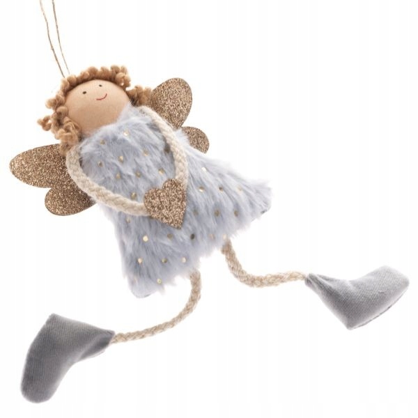 

Aniołek Zawieszka Bombka Szaro Błękitny 9x10cm