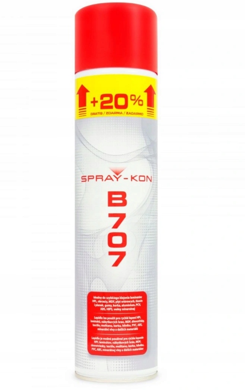 

Klej kontaktowy Spray-kon B707 600ml Hpl, Mdf, Pcv
