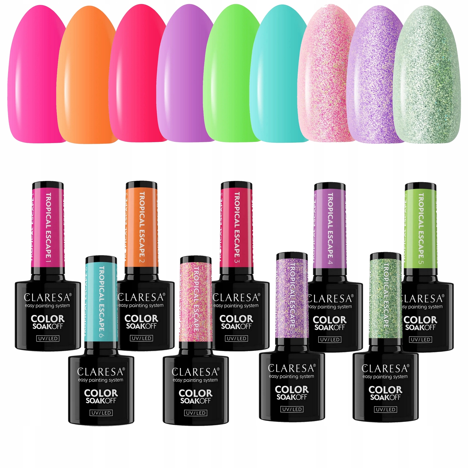 Claresa Tropical Escape zestaw cała Kolekcja hybryd 9 szt