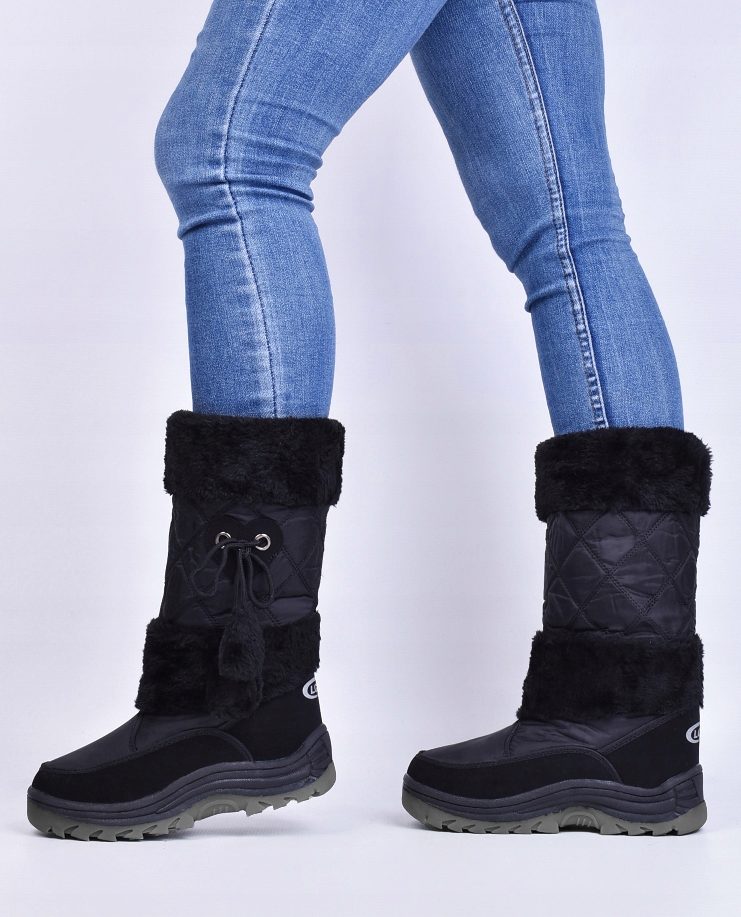 DAMSKIE BUTY ZIMOWE WYSOKIE ŚNIEGOWCE CIEPŁE FUTERKO CZARNE Marka inna