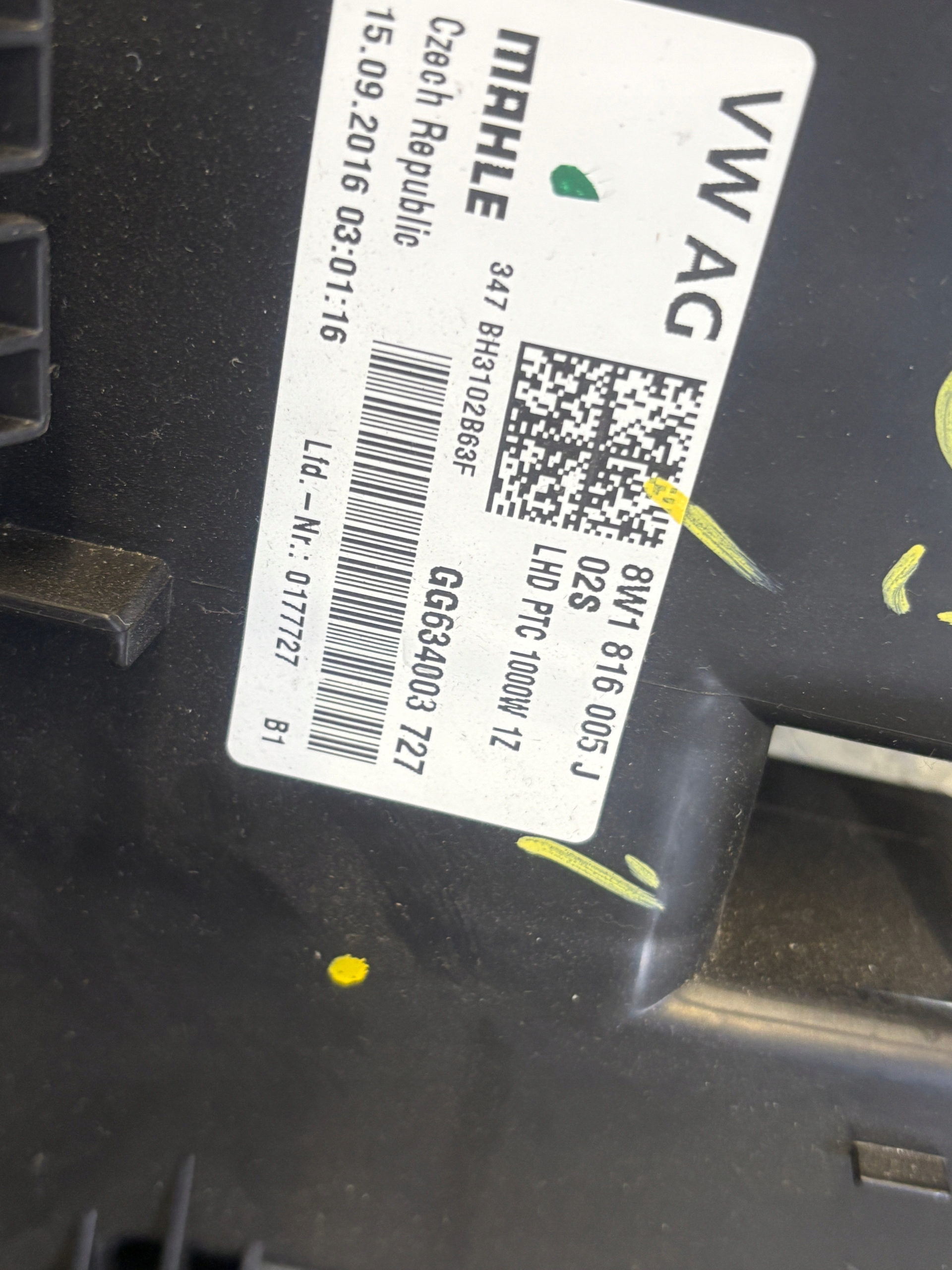 AUDI A4 B9 heater EUROPA 8W1816005J