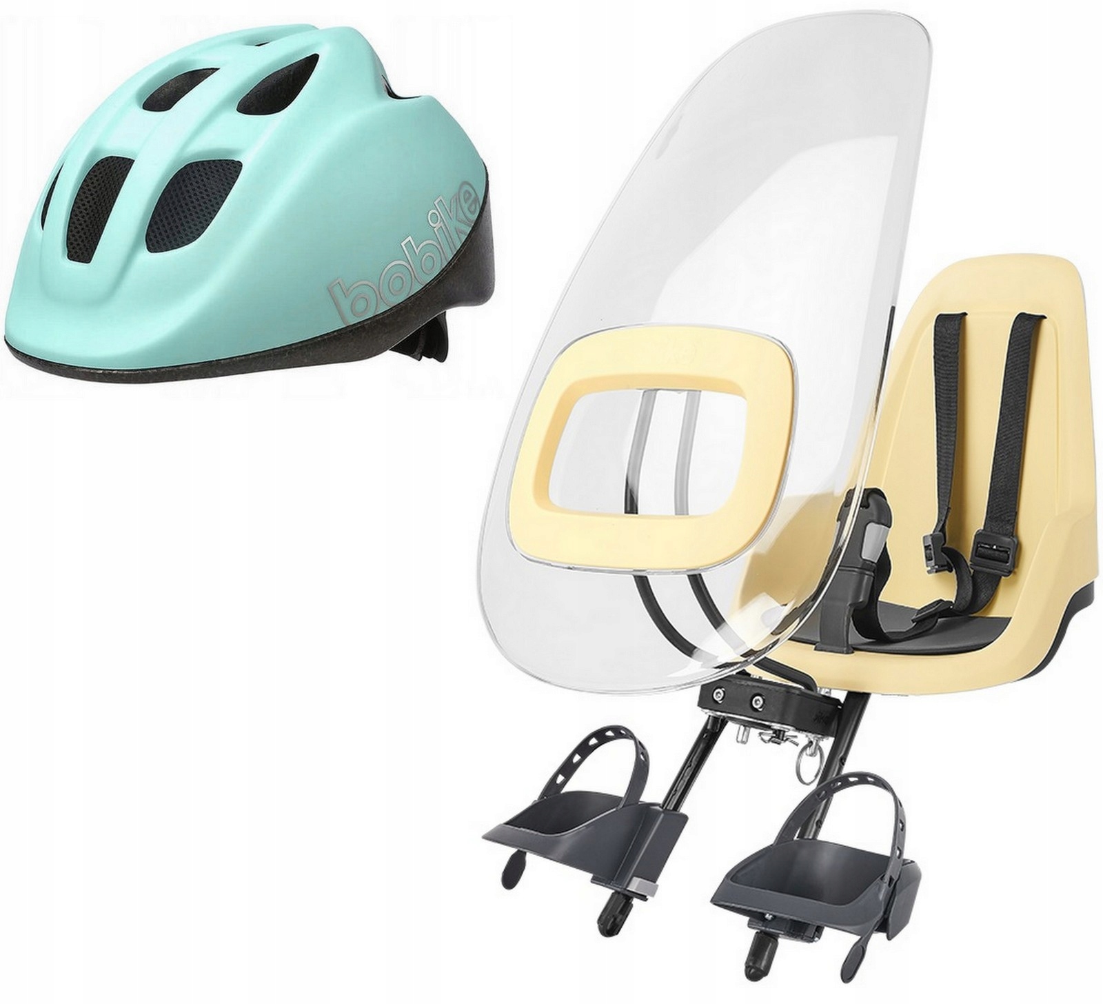 

Fotelik rowerowy Go mini 9-15kg Przód+osłona+kask