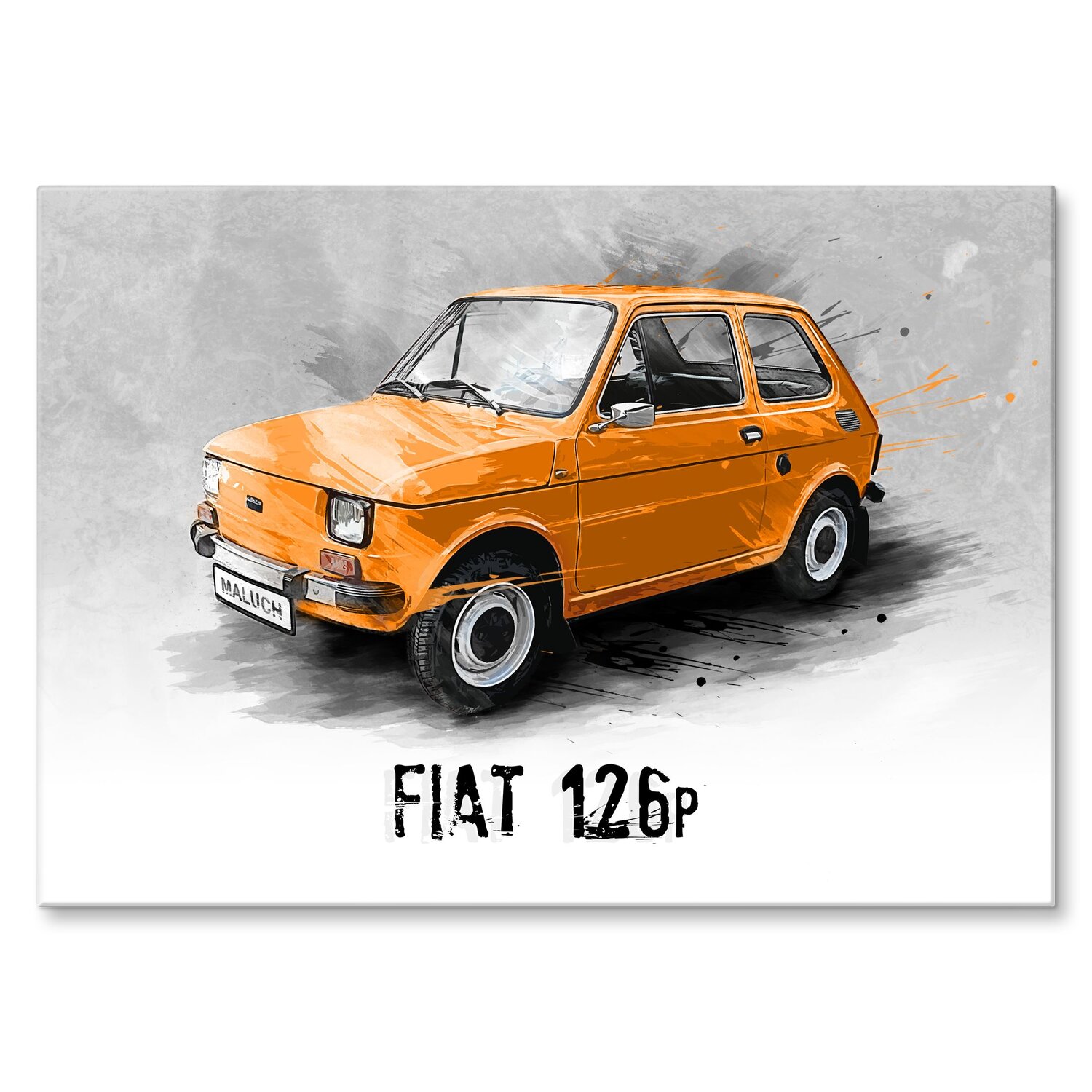 Kovový plakát Polský Fiat Maluch 126p Štítek Plech 30 x 42 cm Dárek