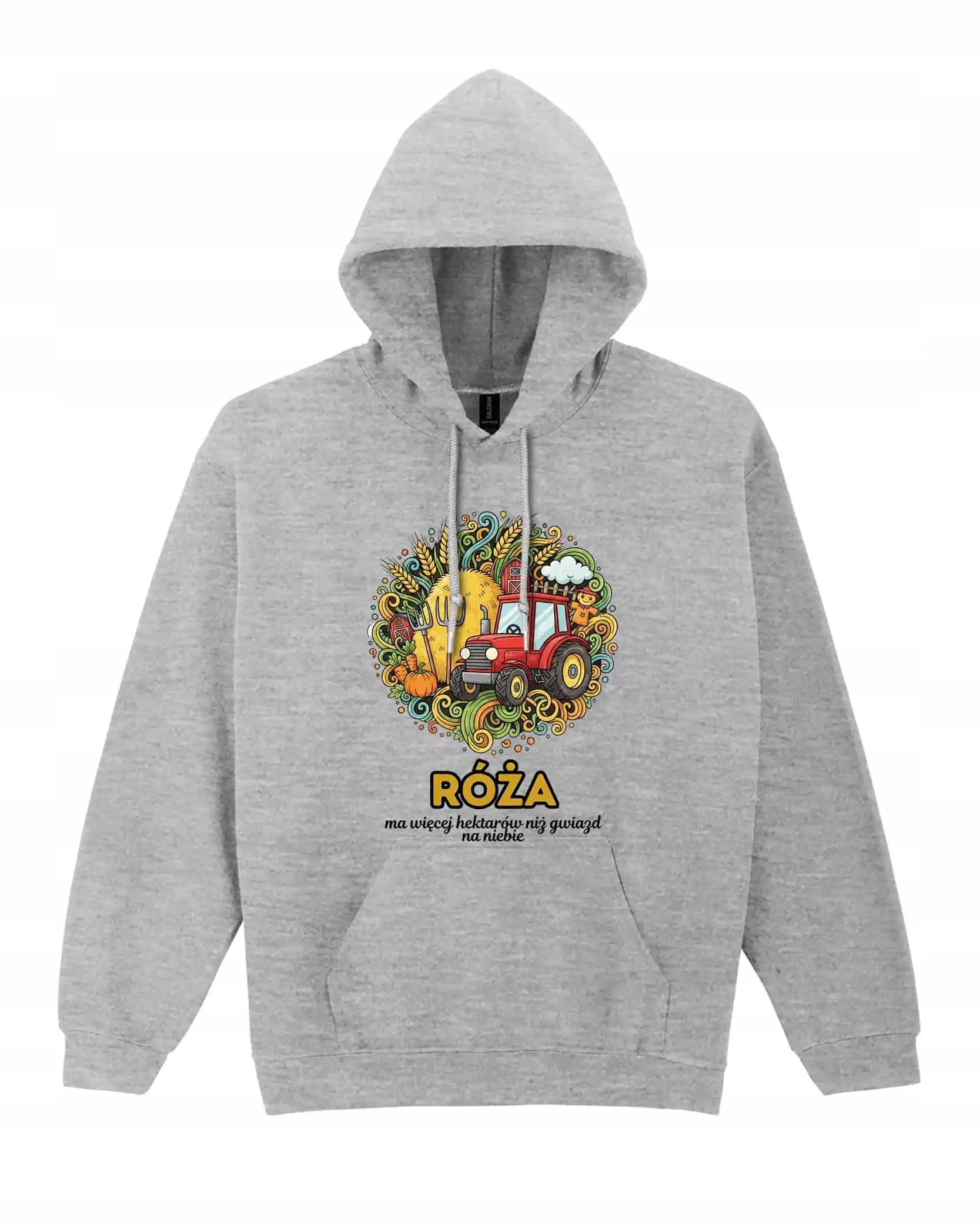 Mikina s kapucí Farmář Personalizovaná Ilustrační Šedá XL