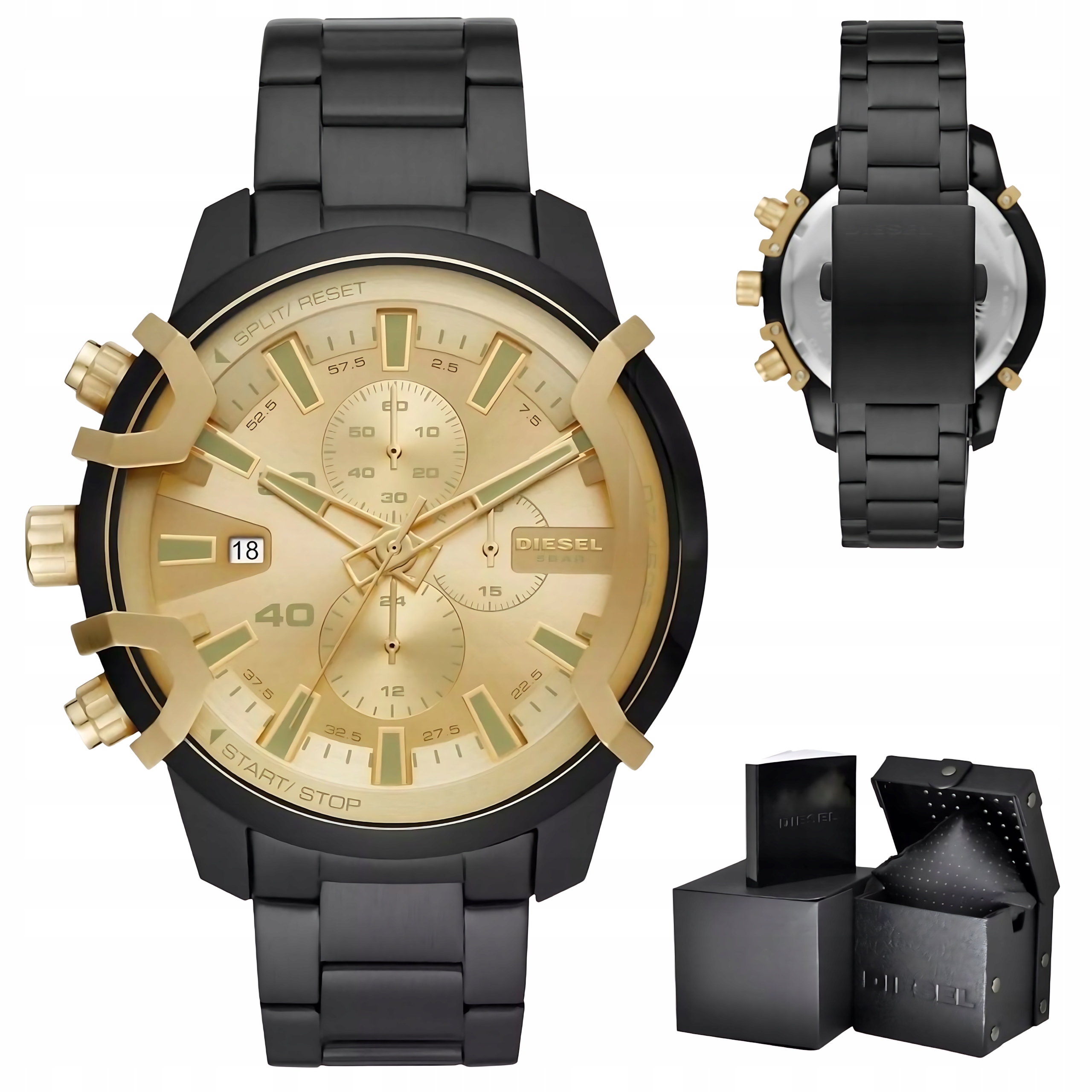 Pánské Hodinky Diesel Griffed DZ4525 Chronograf 48 mm Vodotěsné WR50 Ocel