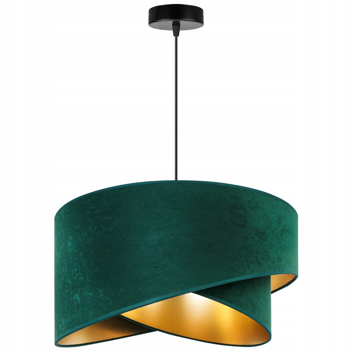 Elegantní zelená lampa se zlatým povrchem Mediolan, stínidlo do obývacího pokoje