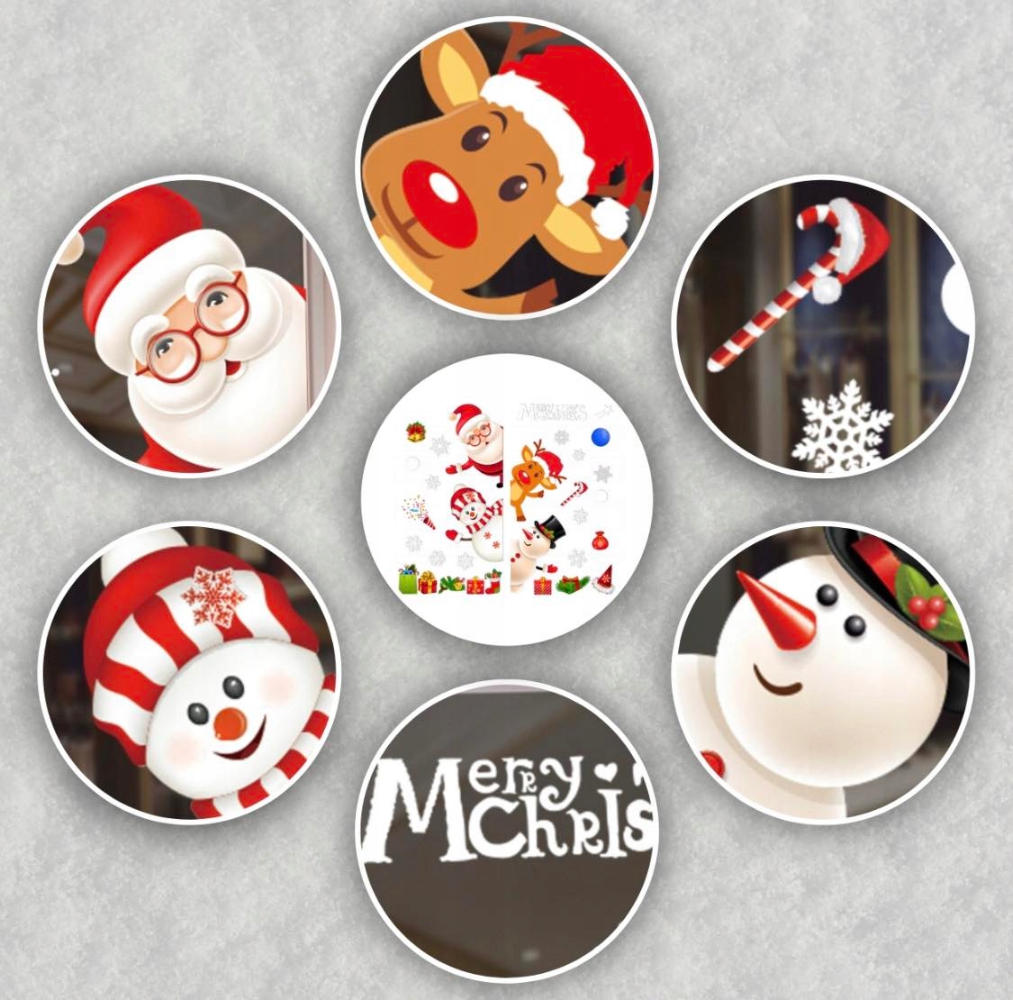 NAKLEJKI ŚWIĄTECZNE OZDOBY NA OKNO SZYBĘ ŚNIEŻYNKI ŚWIĘTA Marka inna