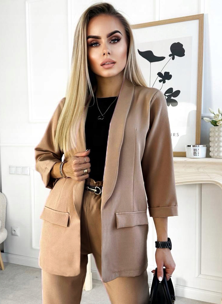 Idealny zjawiskowy stylowy GARNITUR tu MARYNARKA żakiet od kompletu Rozmiar XXL