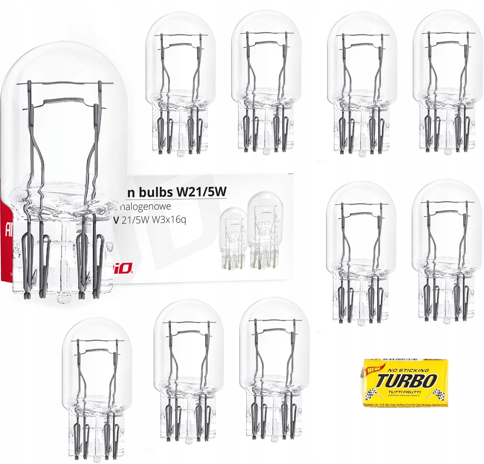 Żarówki Szklane Halogenowe Żarówka Halogenowa T20 W21/5W W3x16q *10 Szt.*