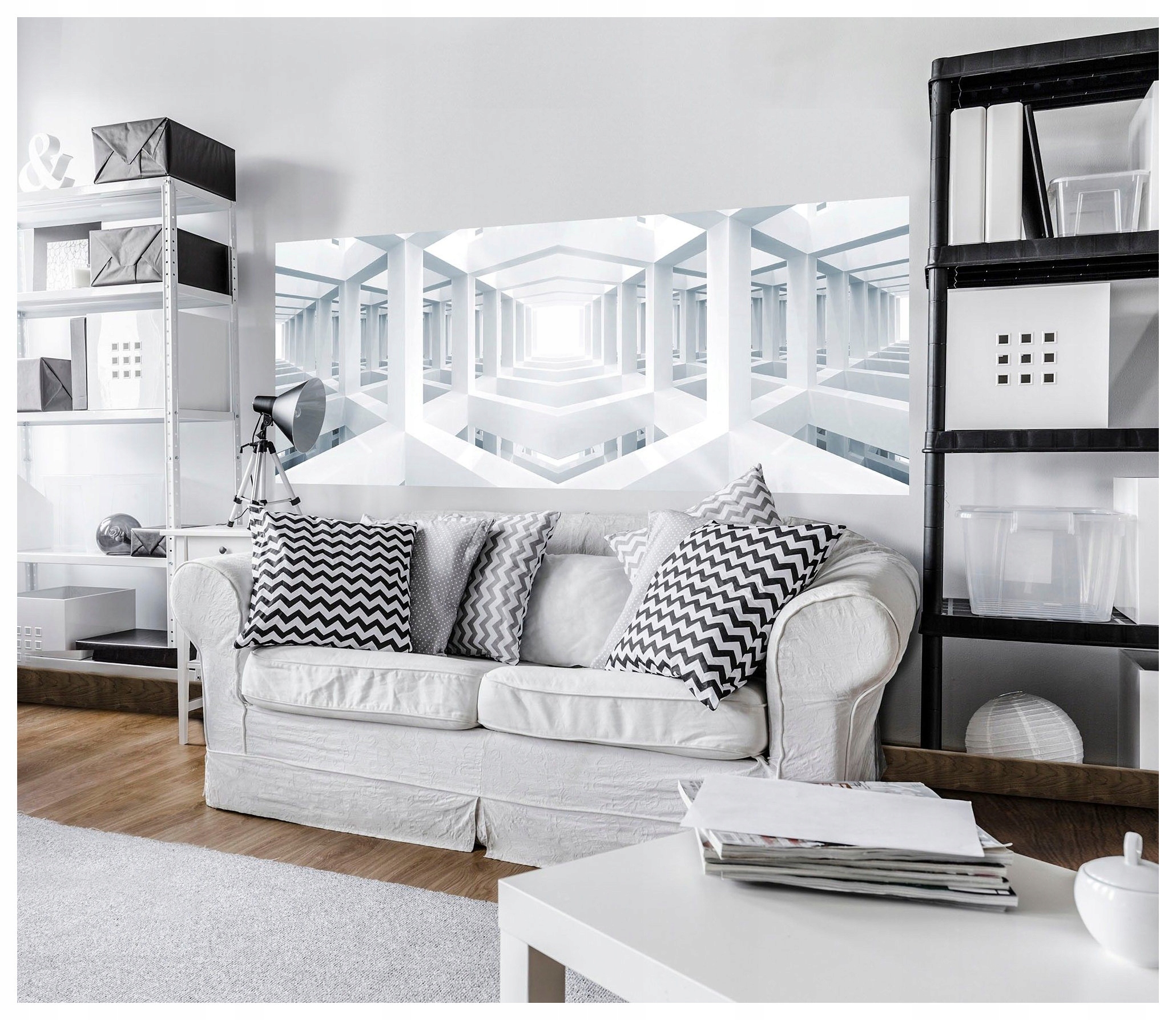 Fototapeta Perspektiva Rámky Tunel Světlo Bílá Architektura 250x104 lepidlo