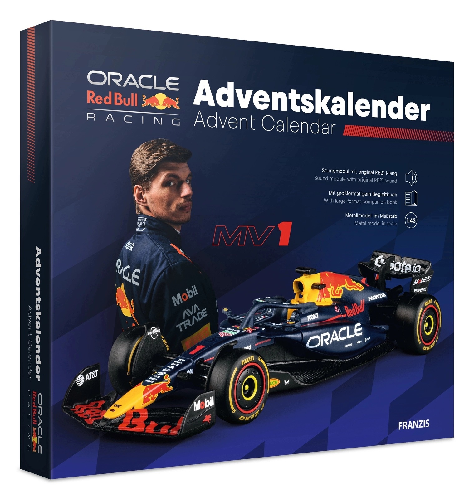 Adventní kalendář Red Bull Racing F1 1:43 – model skládacího vozu