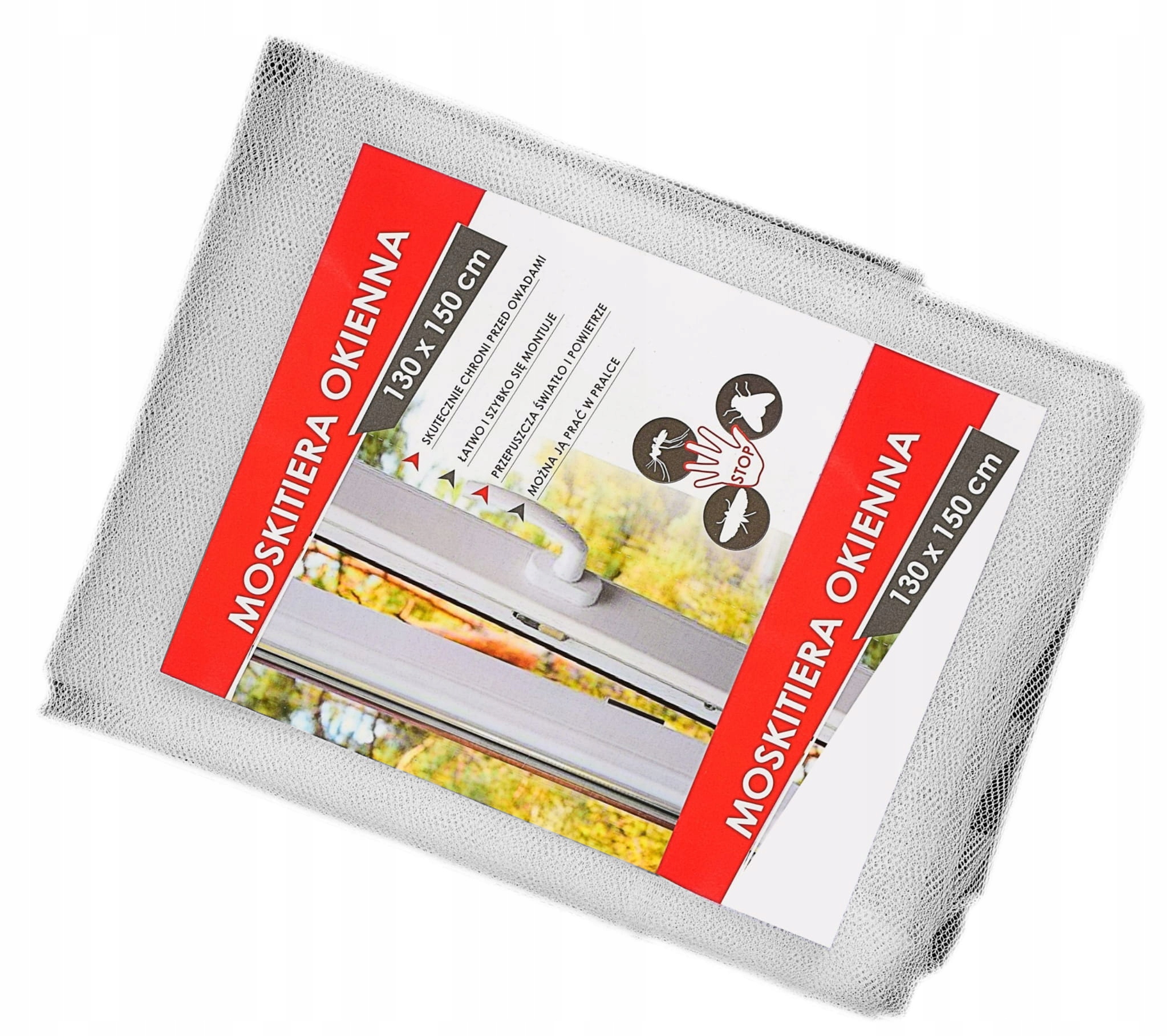 MOSKITIERA NA OKNO OWADY KOMARY 130x150 BIAŁA