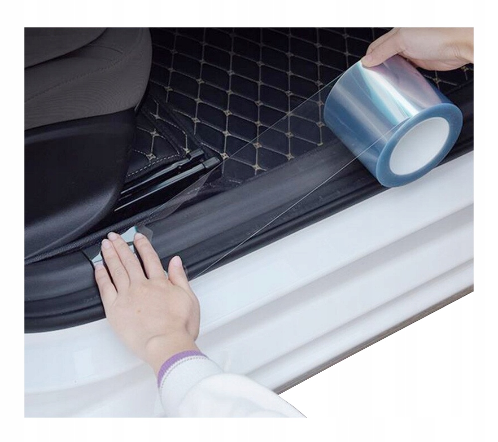 SZEROKA FOLIA TAŚMA OCHRONNA BEZBARWNA DRZWI PROGI 7cm5m NAKLEJKA NA PROGI Kod producenta Taśma na Progi