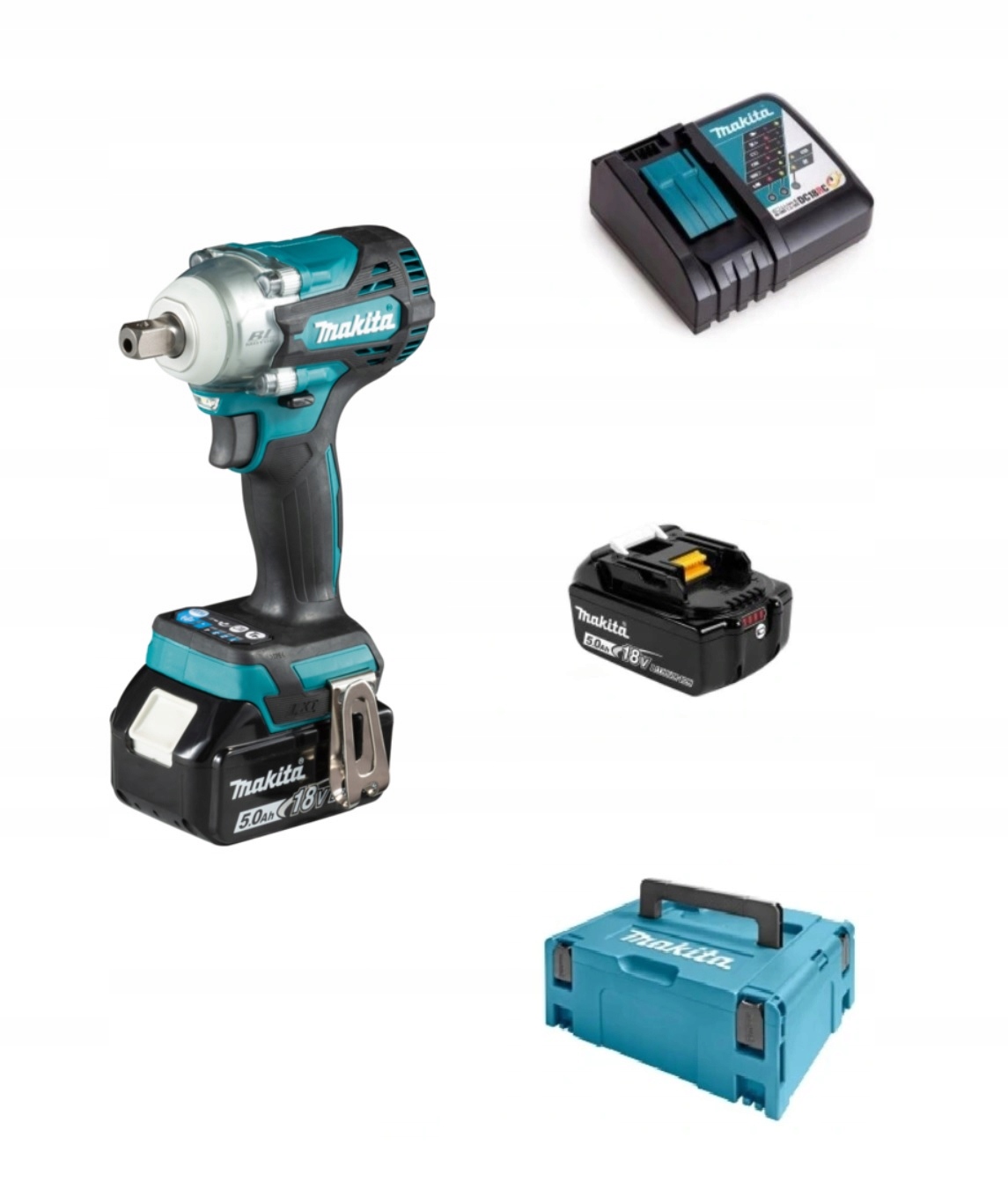 akumulátorový rázový uťahovák 1/2'', 330 Nm, 18V 2x5,0Ah Makita [DTW301RTJ]