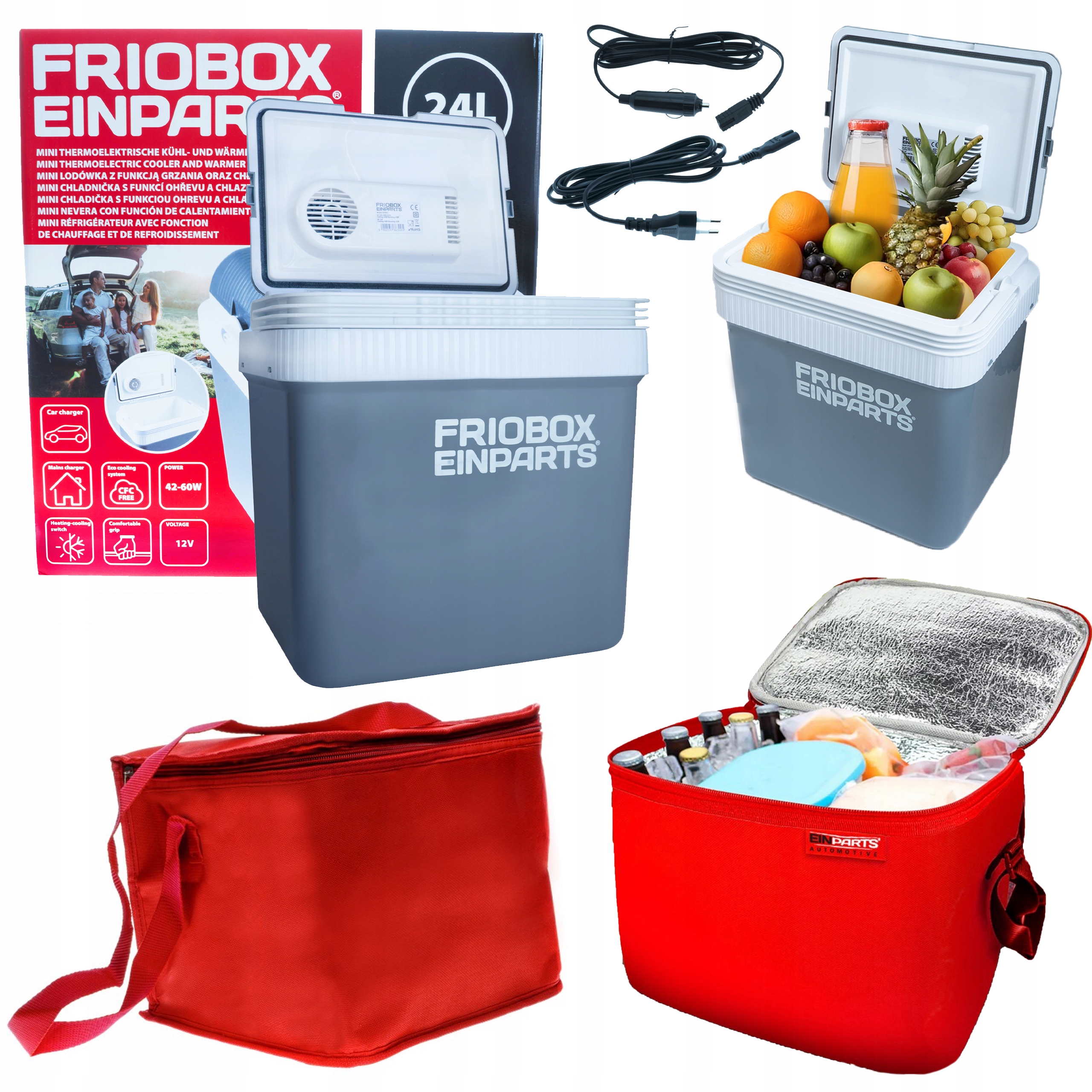 Autochladnička 12V 230V Topení/chlazení 24L Termotaška