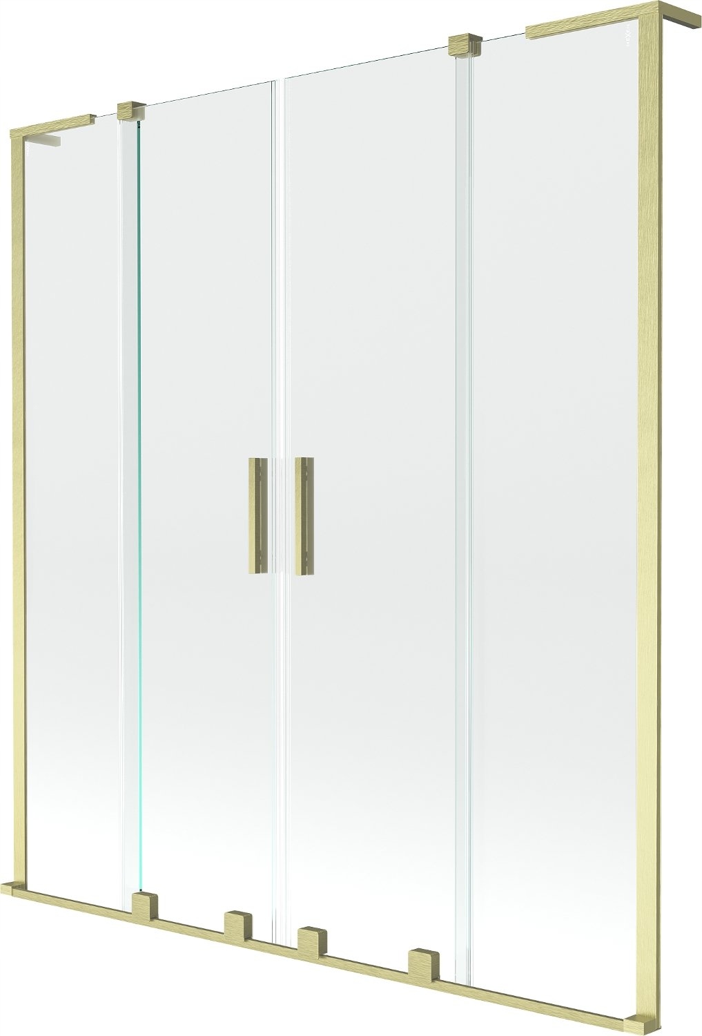 Mexen Velar L Dvojkřídlý Zlato-česaný Sprchový Panel 160x150cm