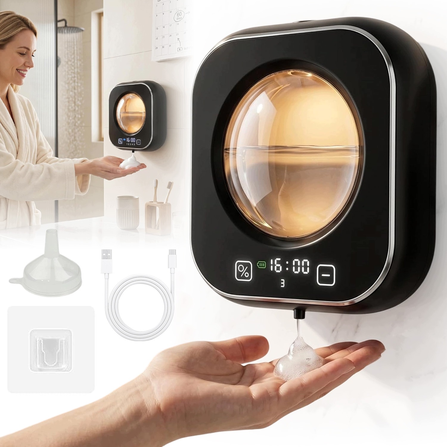 Bezdotykový Dávkovač Pěnového Automatického Mýdla Dispenser Do Koupelny